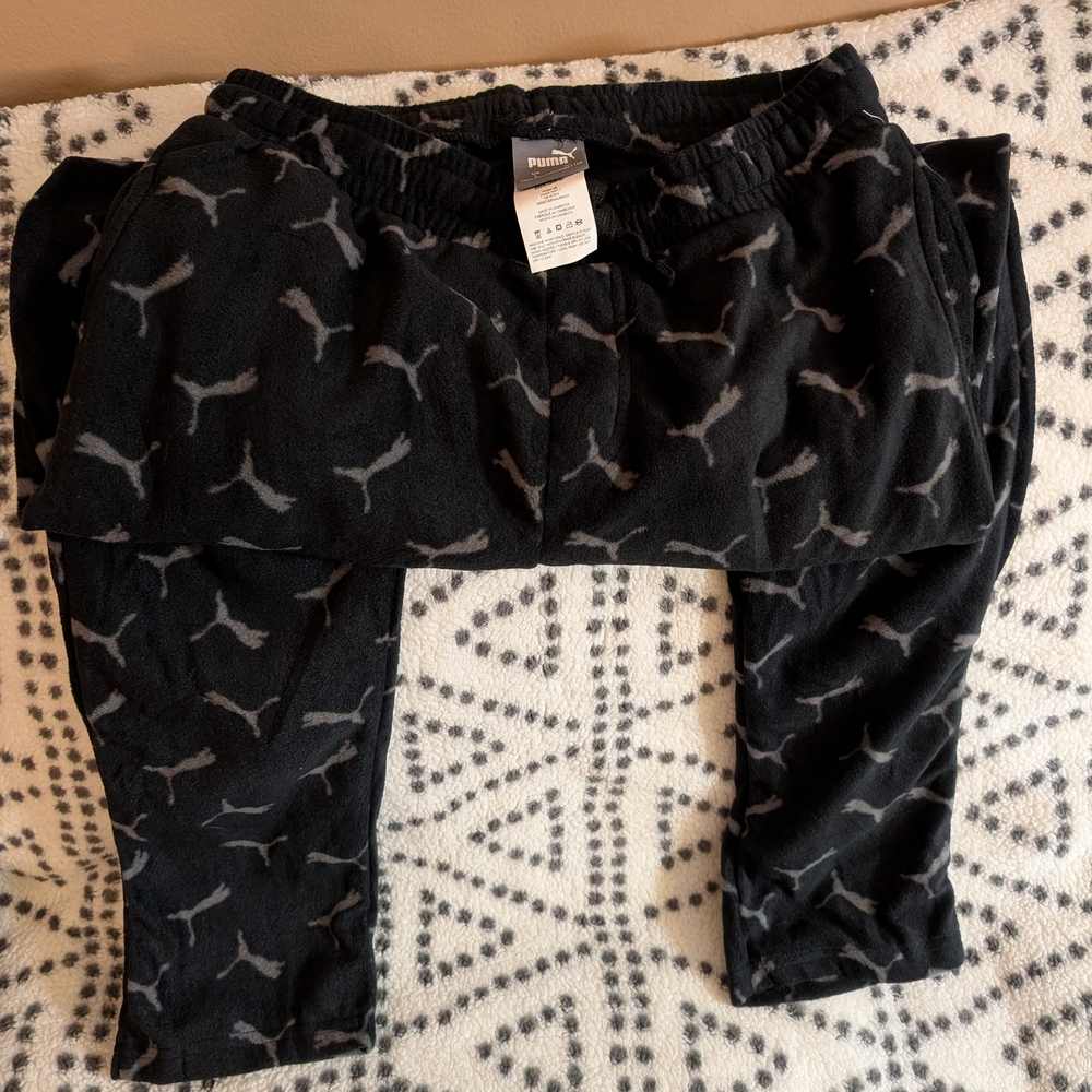 Puma Kids Black and Gray Jogger Sweatpants